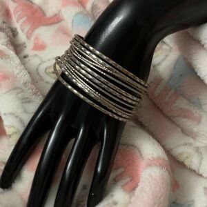 Elegant Silver Bangle Set